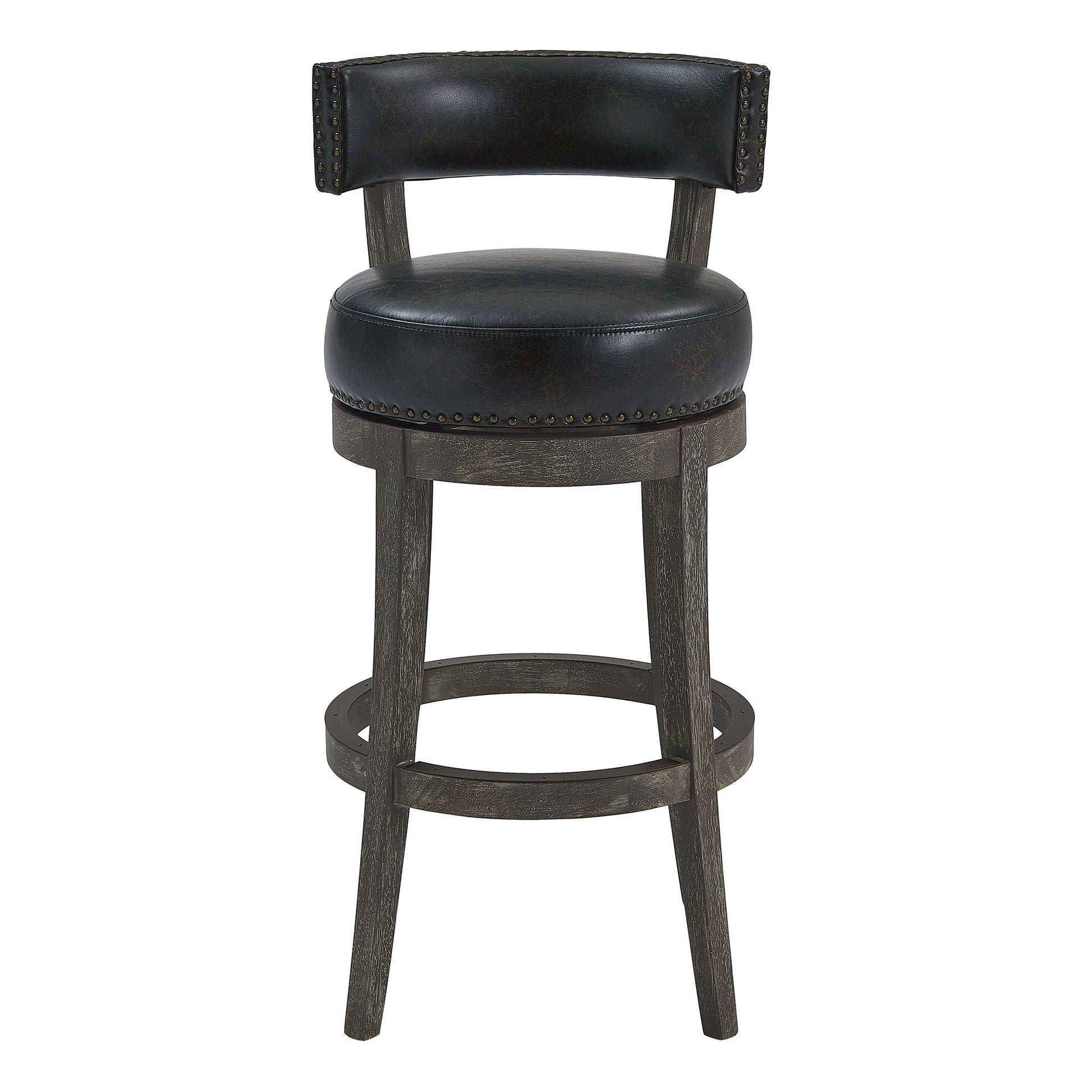 30" Brown Onyx Faux Leather Swivel Counter Stool By Homeroots | Bar Stools | Modishstore - 3