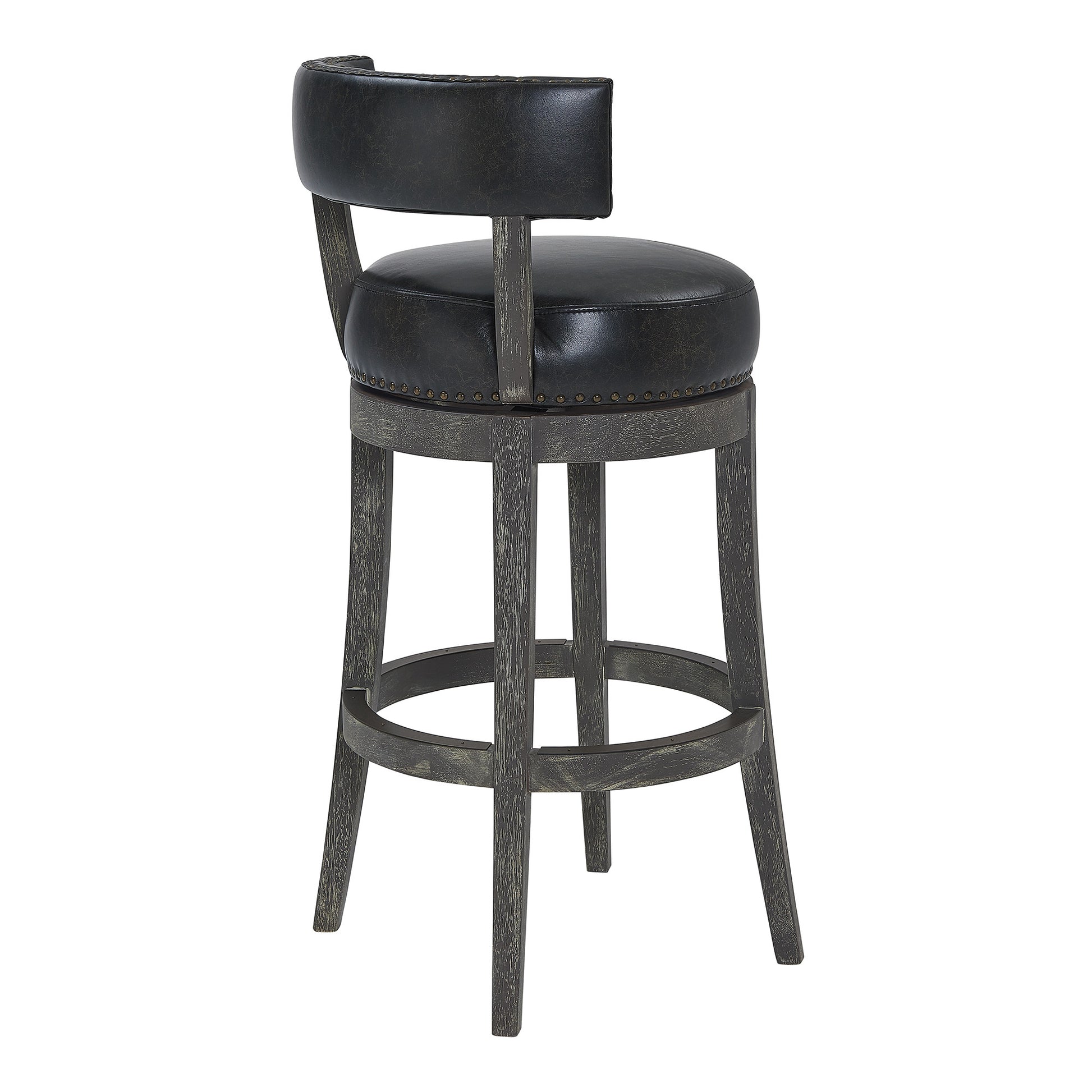 30" Brown Onyx Faux Leather Swivel Counter Stool By Homeroots | Bar Stools | Modishstore - 4