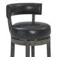 30" Brown Onyx Faux Leather Swivel Counter Stool By Homeroots | Bar Stools | Modishstore - 5