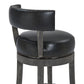 30" Brown Onyx Faux Leather Swivel Counter Stool By Homeroots | Bar Stools | Modishstore - 6