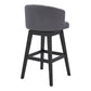 26" Grey Tufted Fabric and Dark Espresso Wood Swivel Bar Stool By Homeroots | Bar Stools | Modishstore - 4