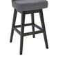 26" Grey Tufted Fabric and Dark Espresso Wood Swivel Bar Stool By Homeroots | Bar Stools | Modishstore - 7