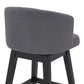 30" Grey Tufted Fabric and Dark Espresso Wood Swivel Bar Stool By Homeroots | Bar Stools | Modishstore - 6
