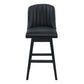 42" Black Faux Leather And Solid Wood Swivel Bar Height Chair By Homeroots | Bar Stools | Modishstore - 2
