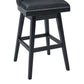 42" Black Faux Leather And Solid Wood Swivel Bar Height Chair By Homeroots