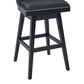 42" Black Faux Leather And Solid Wood Swivel Bar Height Chair By Homeroots | Bar Stools | Modishstore - 7