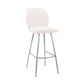 42" White Faux Leather And Iron Bar Height Chair By Homeroots | Bar Stools | Modishstore