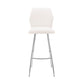 42" White Faux Leather And Iron Bar Height Chair By Homeroots | Bar Stools | Modishstore - 2