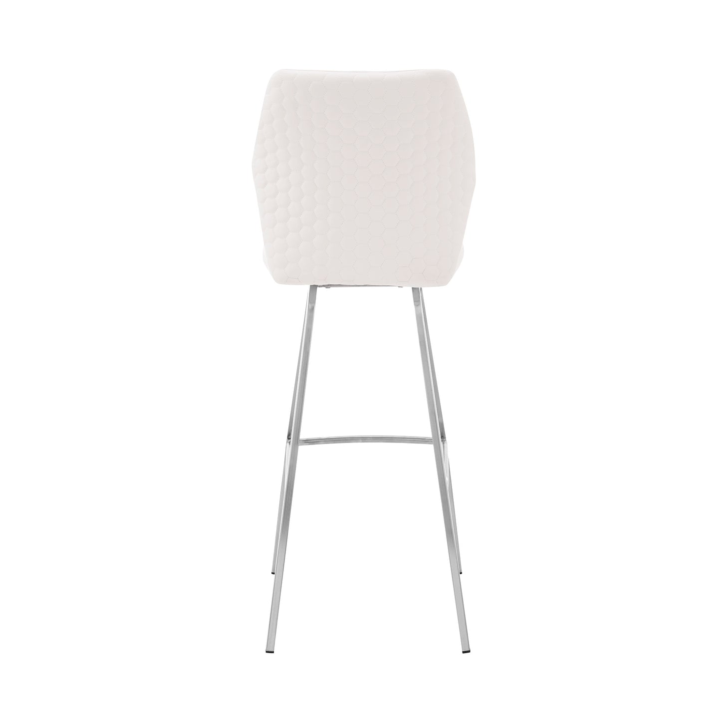 42" White Faux Leather And Iron Bar Height Chair By Homeroots | Bar Stools | Modishstore - 5