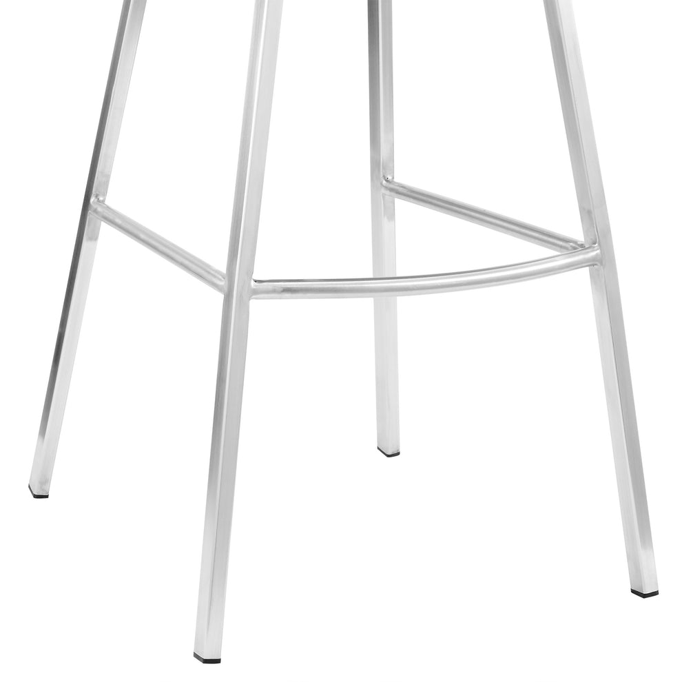 42" White Faux Leather And Iron Bar Height Chair By Homeroots | Bar Stools | Modishstore - 9