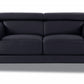 75" Black Italian Leather and Chrome Solid Color Love Seat By Homeroots | Loveseats | Modishstore
