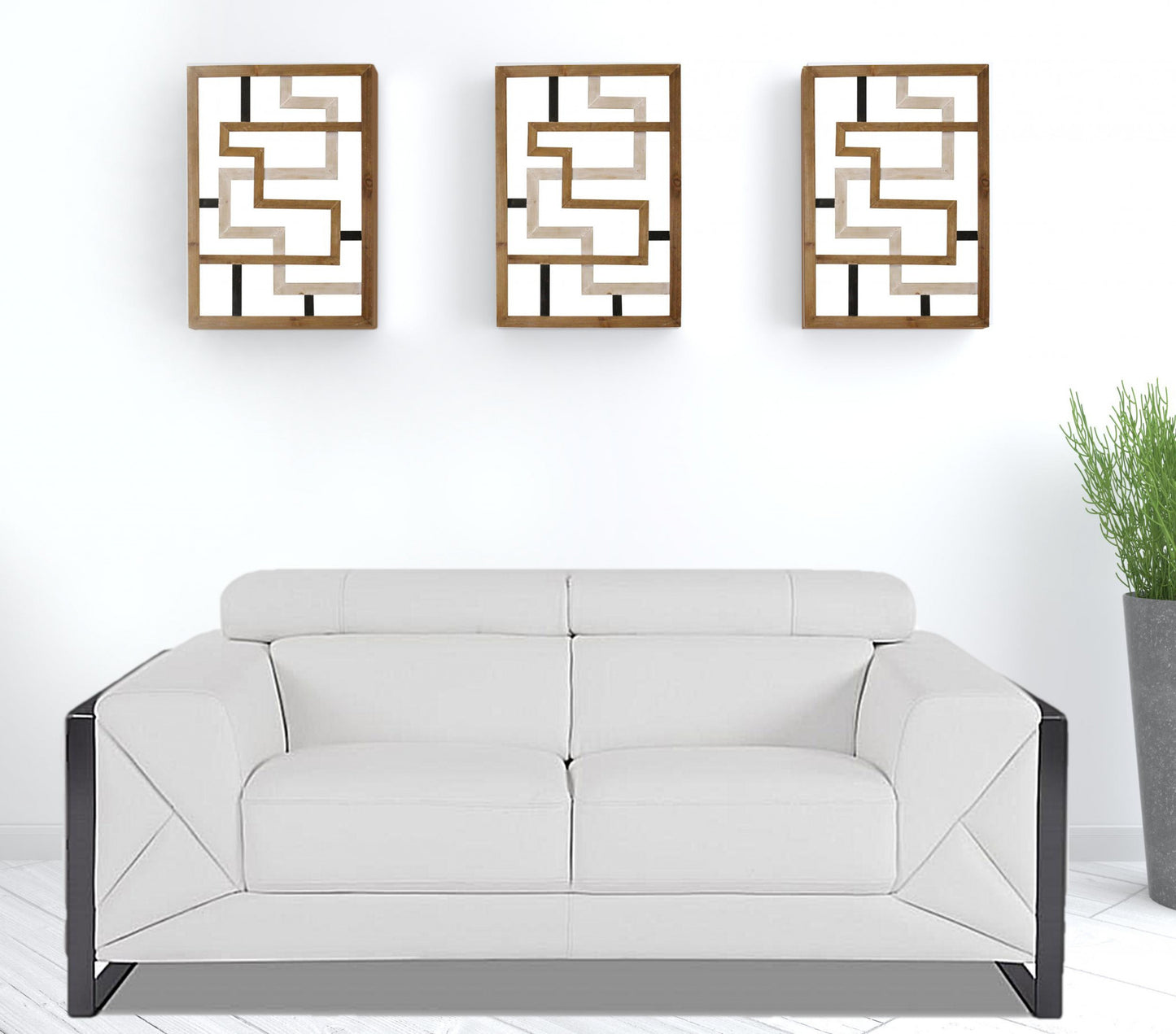 75" Black Italian Leather and Chrome Solid Color Love Seat By Homeroots | Loveseats | Modishstore - 31