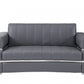 75" Gray And Silver Italian Leather Love Seat By Homeroots | Loveseats | Modishstore