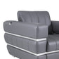 75" Gray And Silver Italian Leather Love Seat By Homeroots | Loveseats | Modishstore - 6