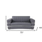 75" Gray And Silver Italian Leather Love Seat By Homeroots | Loveseats | Modishstore - 7