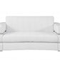 75" White And Silver Italian Leather Love Seat By Homeroots | Loveseats | Modishstore