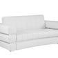 75" White And Silver Italian Leather Love Seat By Homeroots | Loveseats | Modishstore - 3