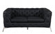 69" Black Tufted Italian Leather and Chrome Love Seat By Homeroots | Loveseats | Modishstore