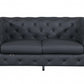 69" Black Tufted Italian Leather and Chrome Love Seat By Homeroots | Loveseats | Modishstore - 16