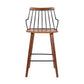 38" Brown Walnut and Metal Counter Height Bar Chair By Homeroots | Bar Stools | Modishstore - 2