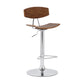 42" Silver and Walnut Adjustable Height Bar Chair By Homeroots | Bar Stools | Modishstore