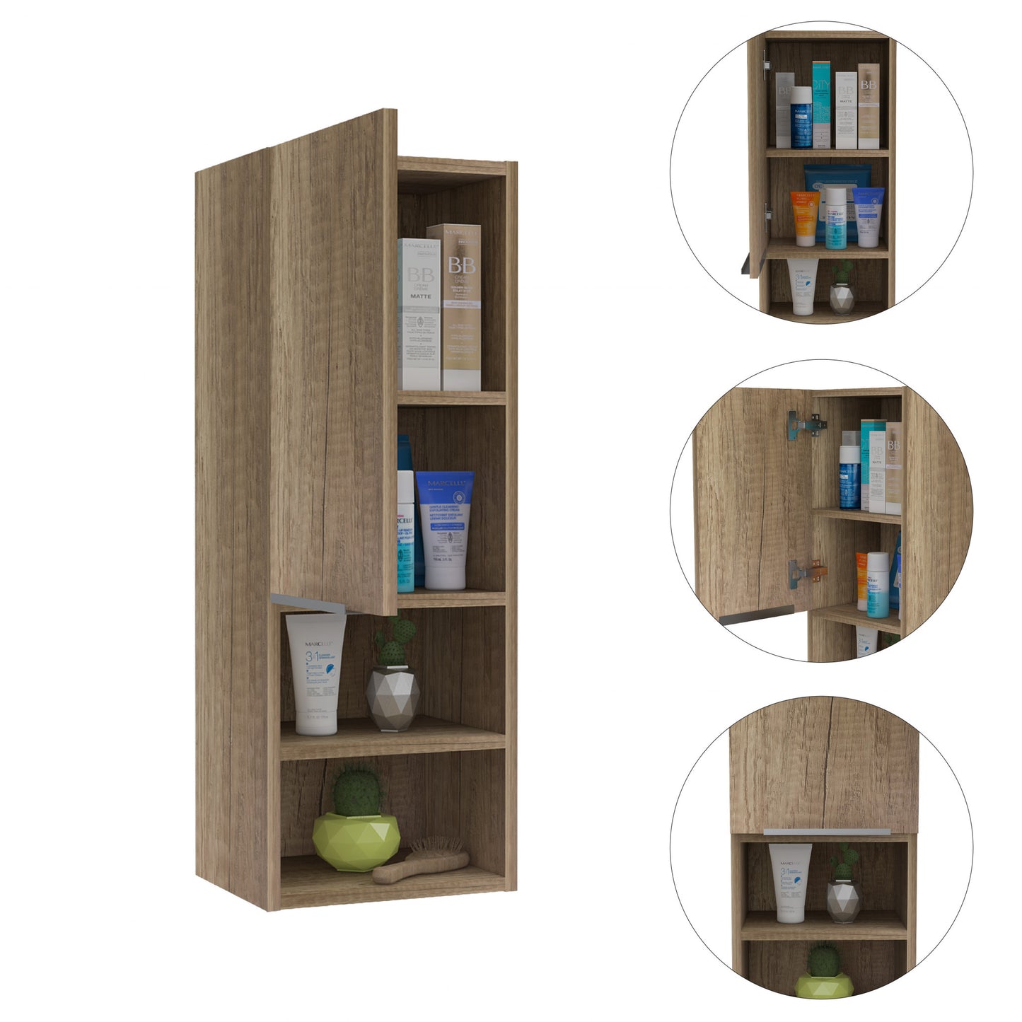 32” Modern Light Oak Medicine Cabinet By Homeroots | Cabinets | Modishstore - 3