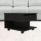 22" Black Manufactured Wood Rectangular Lift Top Coffee Table With Drawer By Homeroots | Coffee Tables | Modishstore - 5