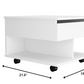 22" White Manufactured Wood Rectangular Lift Top Coffee Table With Drawer By Homeroots | Coffee Tables | Modishstore - 4