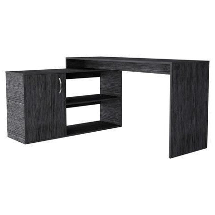 Sleek Smokey Oak L Shape Office Desk By Homeroots | Desks | Modishstore - 4