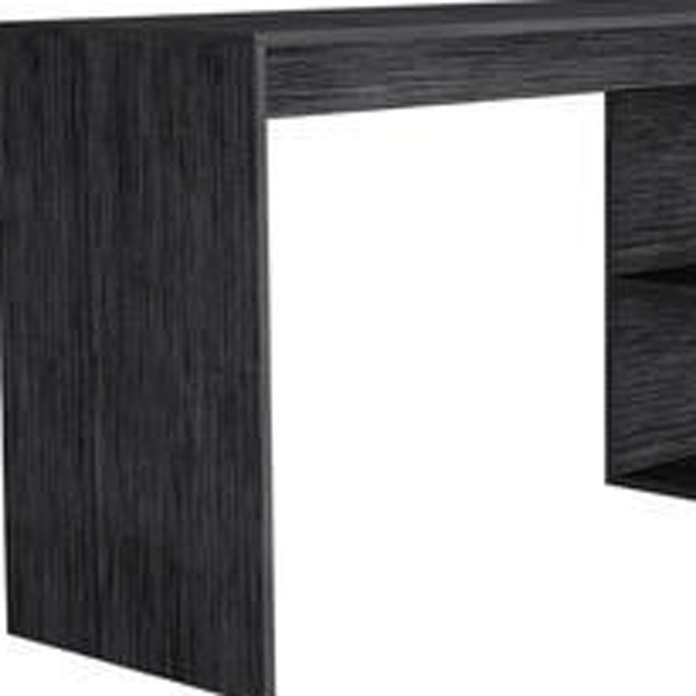 Sleek Smokey Oak L Shape Office Desk By Homeroots | Desks | Modishstore - 5