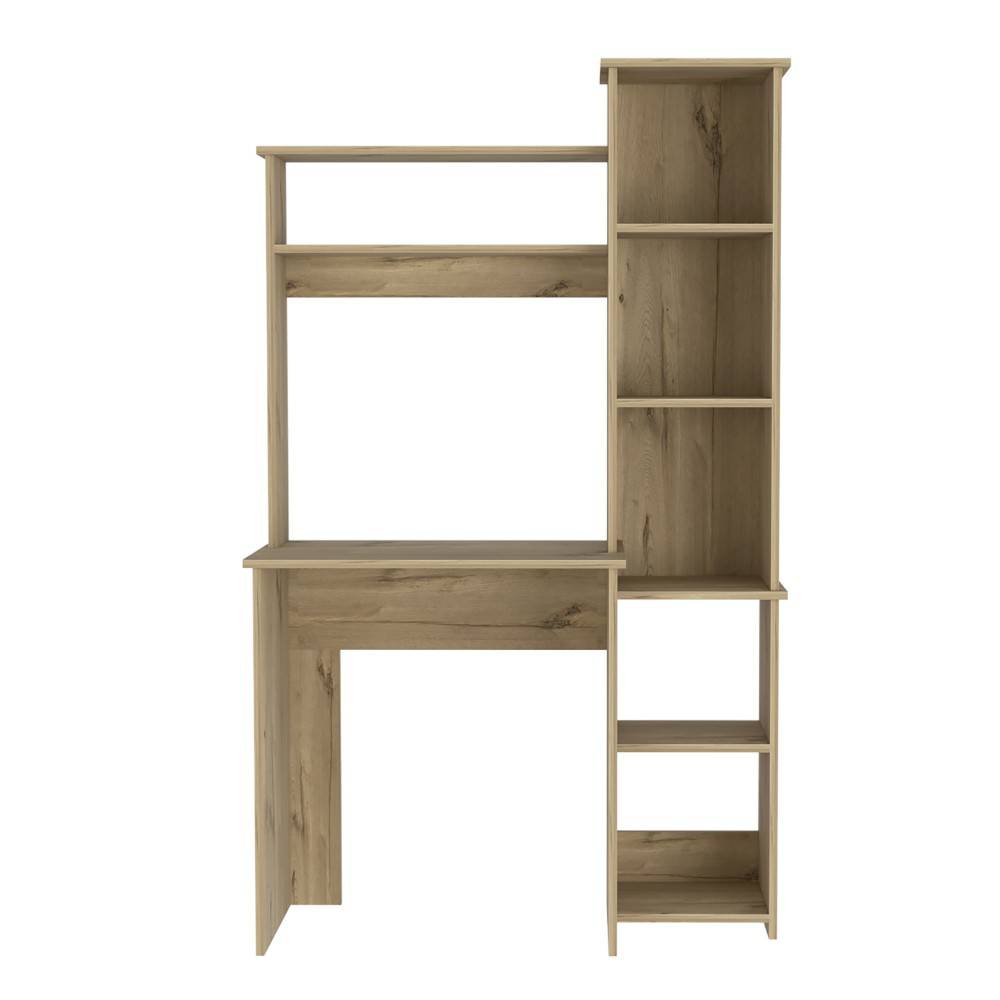 Modern Light Oak Office Desk with Storage Cabinet By Homeroots | Desks | Modishstore