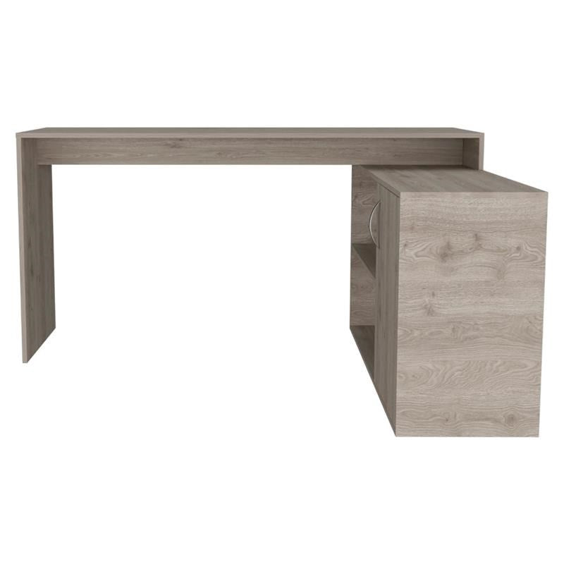 Contemporary and Professional Light Grey Home Office Desk By Homeroots | Desks | Modishstore - 2