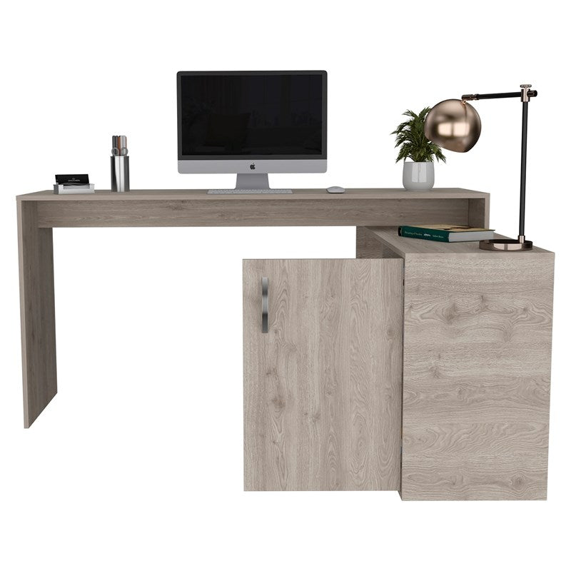 Contemporary and Professional Light Grey Home Office Desk By Homeroots | Desks | Modishstore - 3