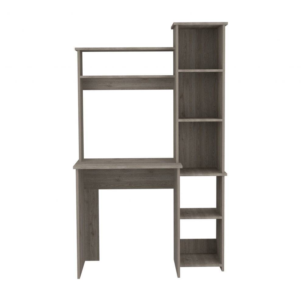 Modern Light Gray Office Desk with Storage Cabinet By Homeroots | Desks | Modishstore - 2