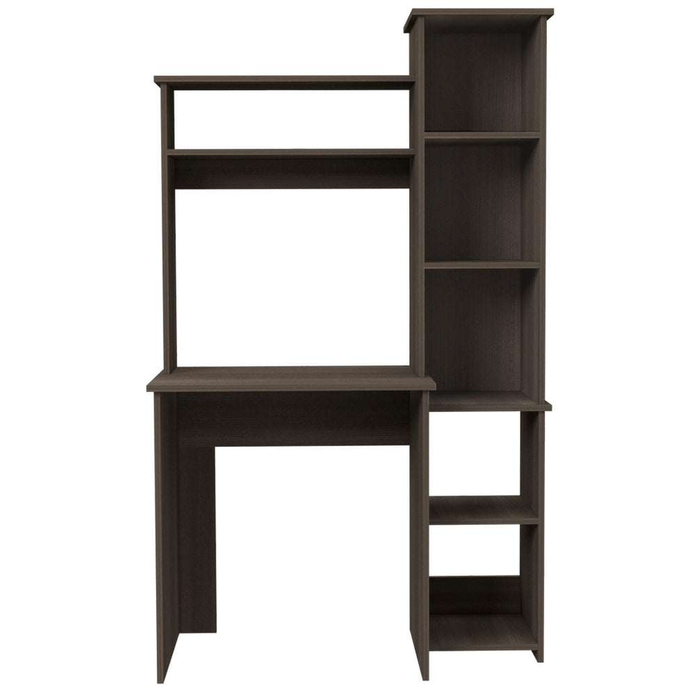 Modern Smokey Oak Office Desk with Storage Cabinet By Homeroots | Desks | Modishstore - 2