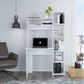 Modern White Office Desk with Storage Cabinet By Homeroots | Desks | Modishstore