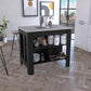 Modern Black Kitchen Island with a Marble Counter Top By Homeroots | Kitchen Carts | Modishstore