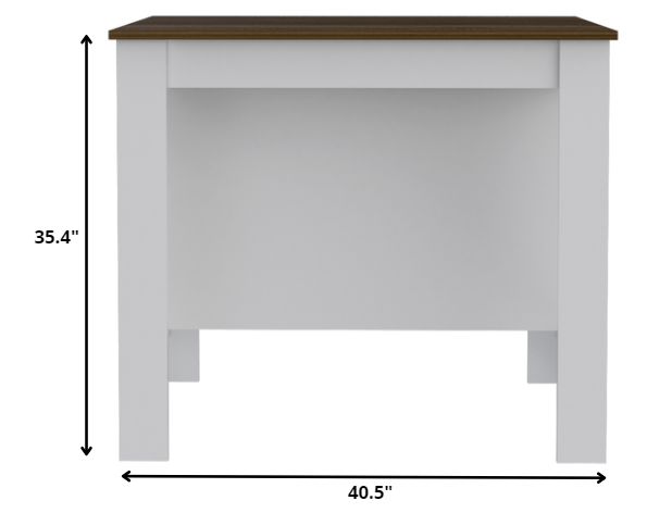 Modern White and Caramel Kitchen Island By Homeroots | Kitchen Carts | Modishstore - 5