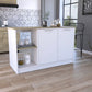 Sleek and Modern White and Light Oak Kitchen Island By Homeroots | Kitchen Carts | Modishstore