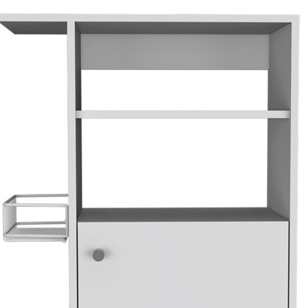 Contemporary White Rolling Kitchen Cart By Homeroots | Kitchen Carts | Modishstore - 4
