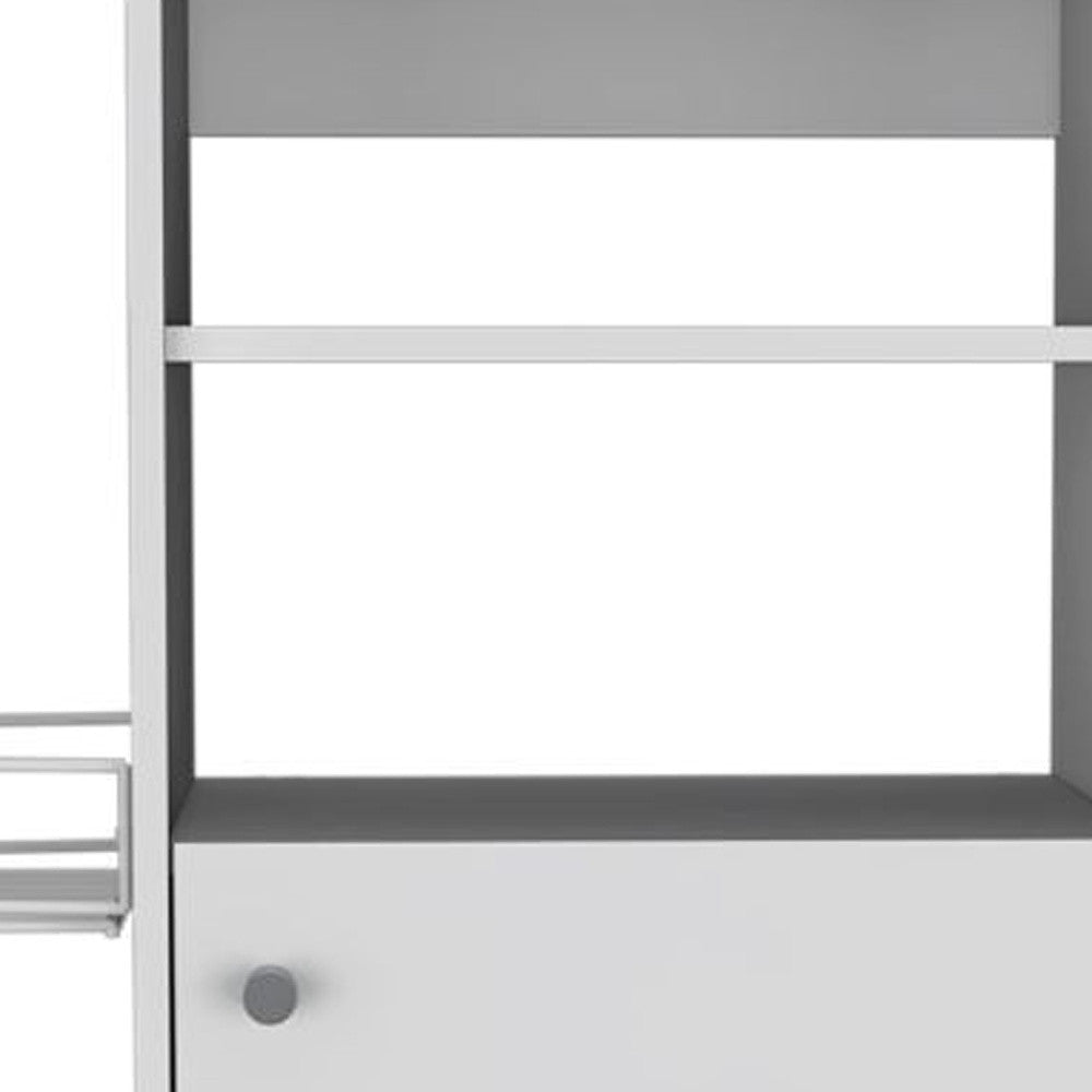 Contemporary White Rolling Kitchen Cart By Homeroots | Kitchen Carts | Modishstore - 5