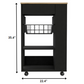 Sleek Black and Light Oak Portable Kitchen Cart By Homeroots | Kitchen Carts | Modishstore - 4