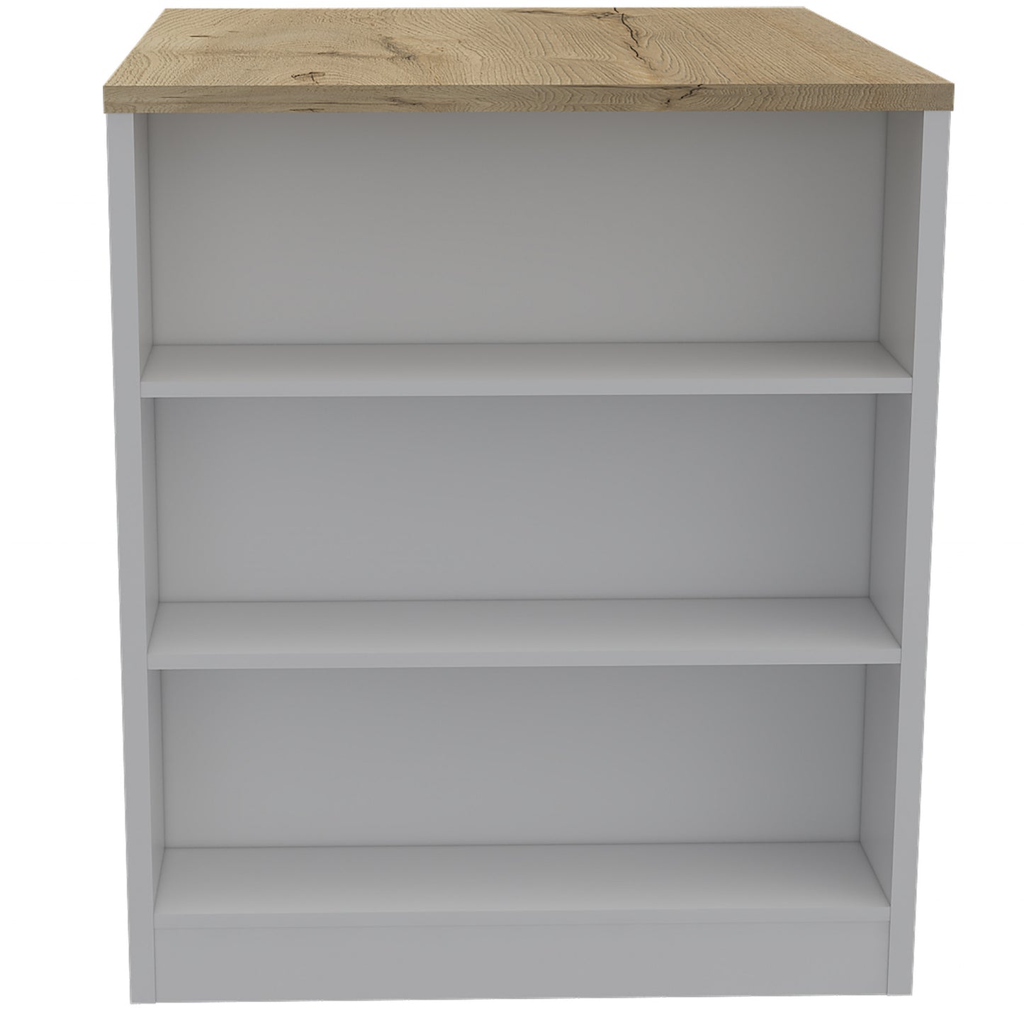 Stylish White and Pine Kitchen Counter and Dining Table Combination By Homeroots | Kitchen Carts | Modishstore - 2