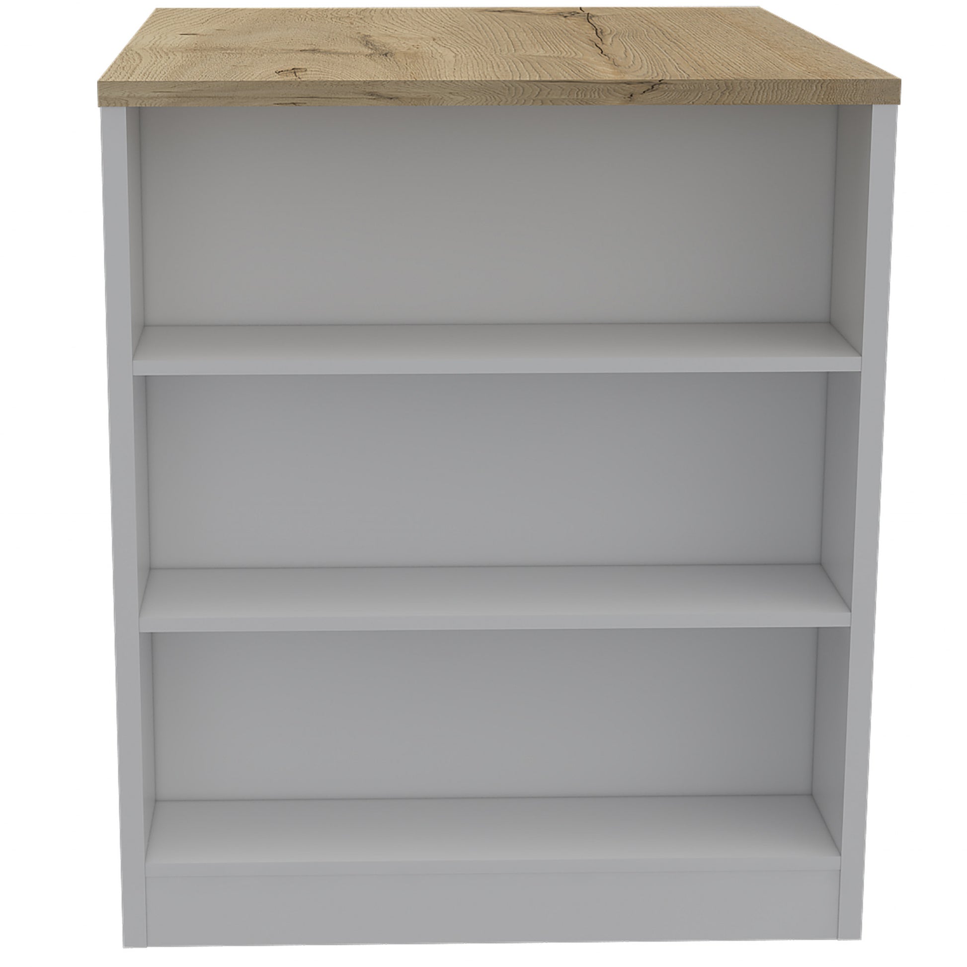 Stylish White and Pine Kitchen Counter and Dining Table Combination By Homeroots | Kitchen Carts | Modishstore - 2