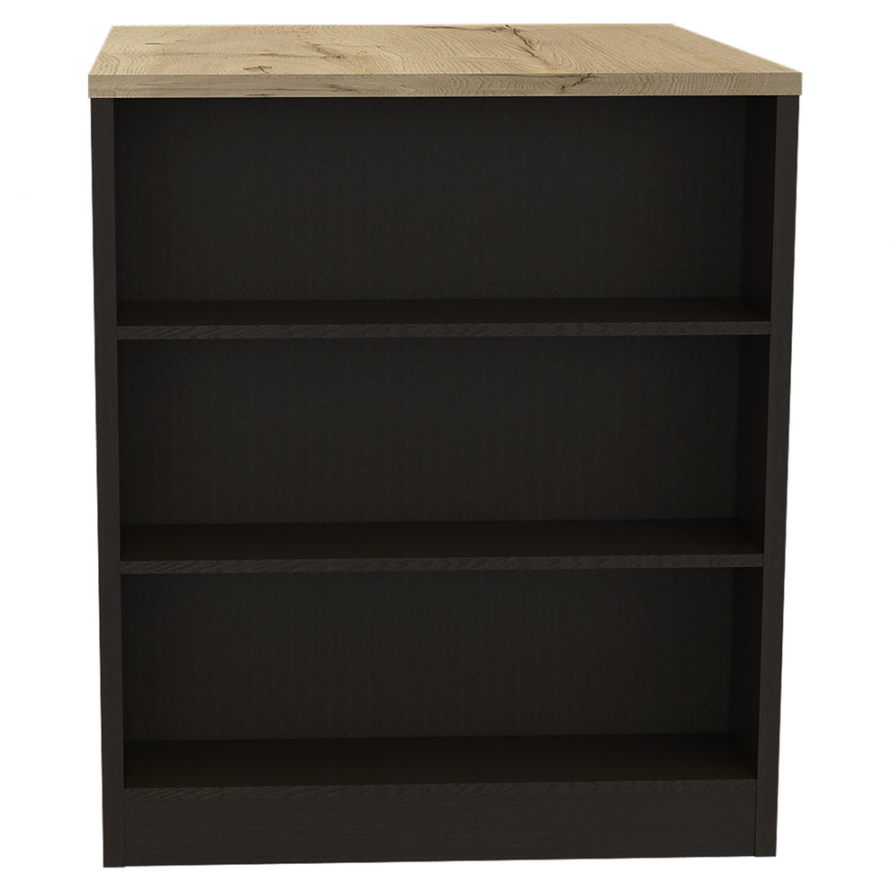 Stylish Black Wengue and Pine Kitchen Counter and Dining Table Combination By Homeroots | Kitchen Carts | Modishstore - 2
