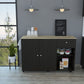 Sleek and Modern Black Wengue Kitchen Island Cart By Homeroots | Kitchen Carts | Modishstore