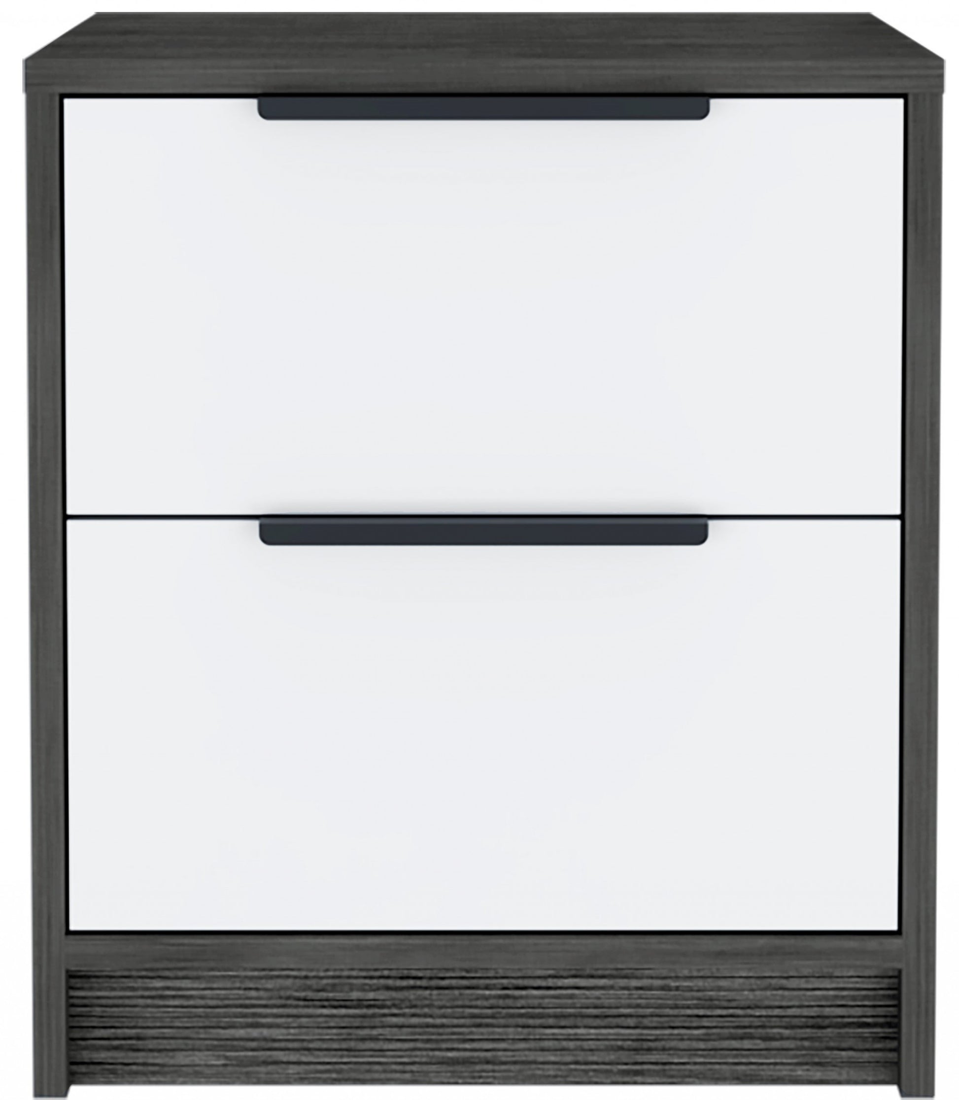 Stylish Smokey Oak and White Two Drawer Nightstand By Homeroots | Nightstands | Modishstore - 2