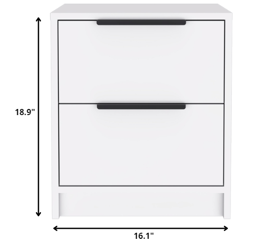 Stylish White Two Drawer Nightstand By Homeroots | Nightstands | Modishstore - 3