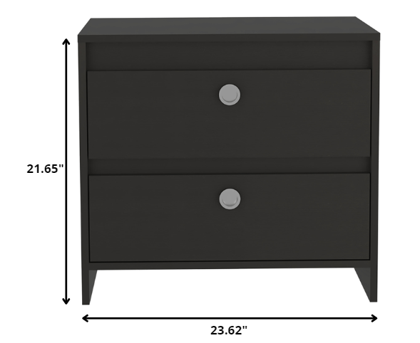 Modern and Minimalist White and Dark Brown Board Nightstand By Homeroots | Nightstands | Modishstore - 8