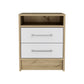 Sophisticated and Stylish White and Light Oak Nightstand By Homeroots | Nightstands | Modishstore - 2